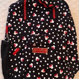 Disney Black and White Polka Dot Backpack with Red Accents
